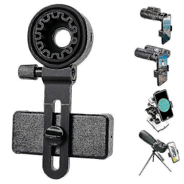 Ny Teleskop Telefonadapter, Universell Mobiltelefonholder Kompatibel med Kikkert, Monokulær, Mikroskop, Spottingscope, Teleskop, Smartphone Holder Cli