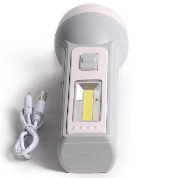 Taskulamppu 1 W LED + 1 W COB ladattava harmaa