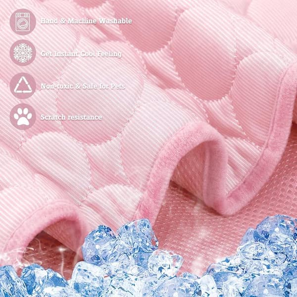 Kølemåtte til hund – pink, XL, 100*70CM – Kølemåtte til kat – Selvkølende – Kølemåtter til hunde – Kølemåtte til hund – Kølemåtte til katte