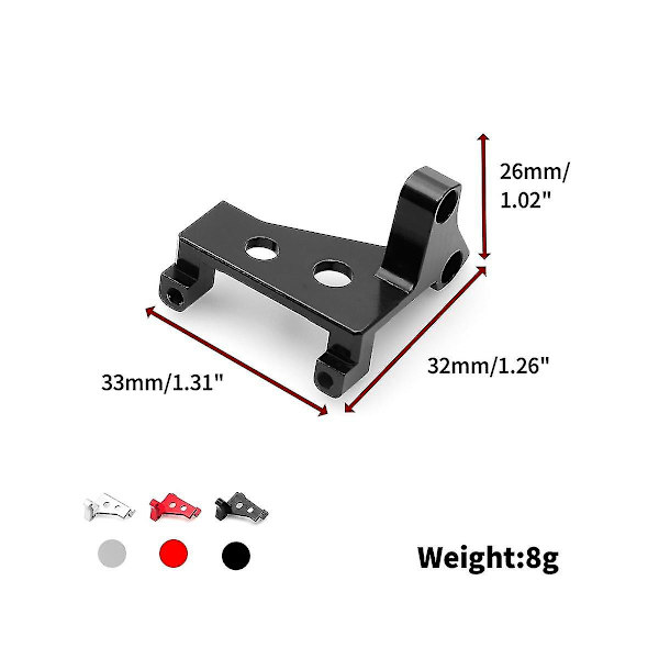 Metallisk Mittlås Servo Fäste för Trx4 Trx6 1/10 RC Crawler Bil Uppgraderingsdelar Tillbehör, 2