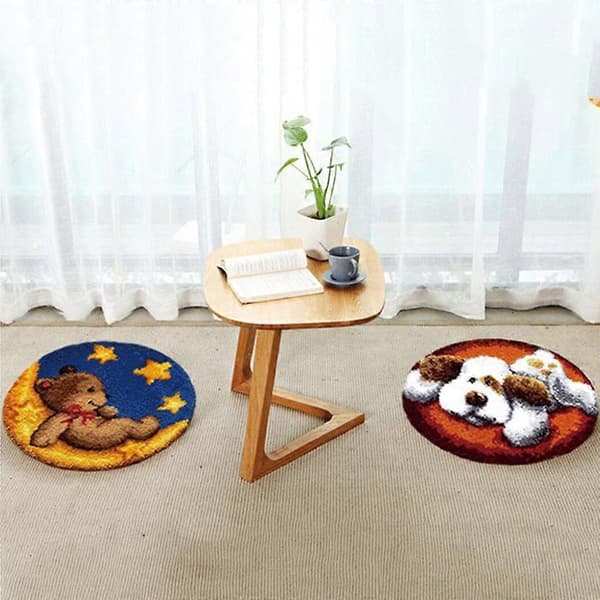 Rund Blank Rug Hooking Mesh Canvas 38cm/15in Vit