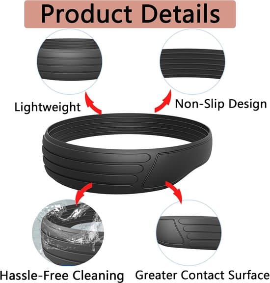 Silicone Knee Strap with Patella Support - Stable Non-Slip, Extra Width - High-Quality Silicone, Easy to Clean - Orange - 2 Pieces