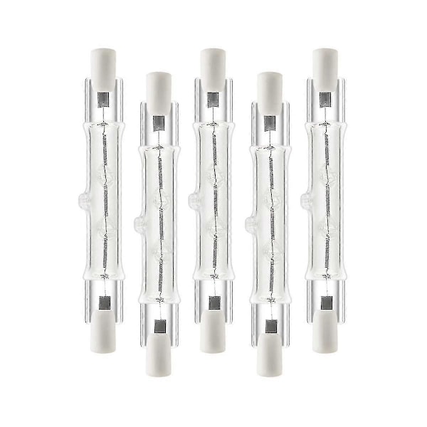 5-pakning R7s 118mm 300w 230v, r7s Halogen Lineær Lyspære, Dimbar Halogenlampe Kompatibel med Cons 2025th