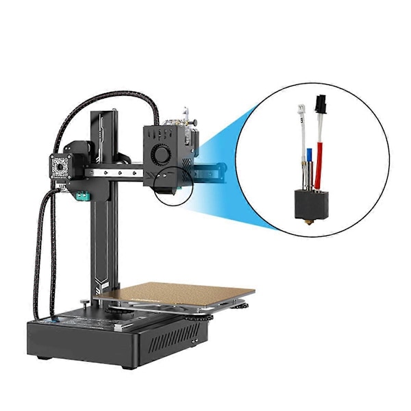 24V 60W Hotend Kit Termistor Värmare Hals för KingRoon KP3S V1 Extruder Hot End Kit 0.4mm Mässing No