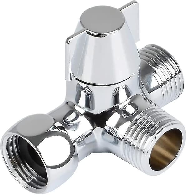 Solid Messing 3-veis Ventil, 3-veis Diverter Ventil Bryter, 3-veis Dusj Diverter Ventil, G1/2\" T-adapter