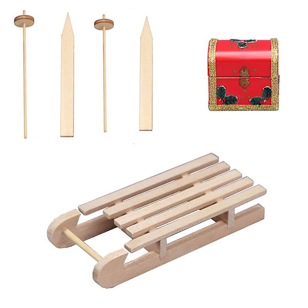 1 set 1:12 dockhus miniatyr julbox släde snowboard hem jul dekor leksak