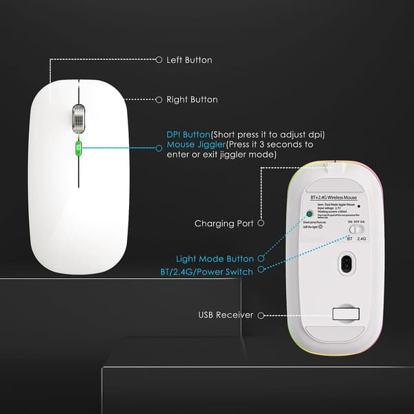 Mouse Jiggler Anti-Hibernate Auto-Move Cursor Virtuel Trådløs Bluetooth Mus Forhindrer Computer Lås