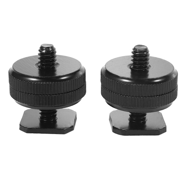 1/4 tum-20 Hotsko-adapter, stativskruv till blixt-hotsko för DSLR-kamerarigg (2-pack)