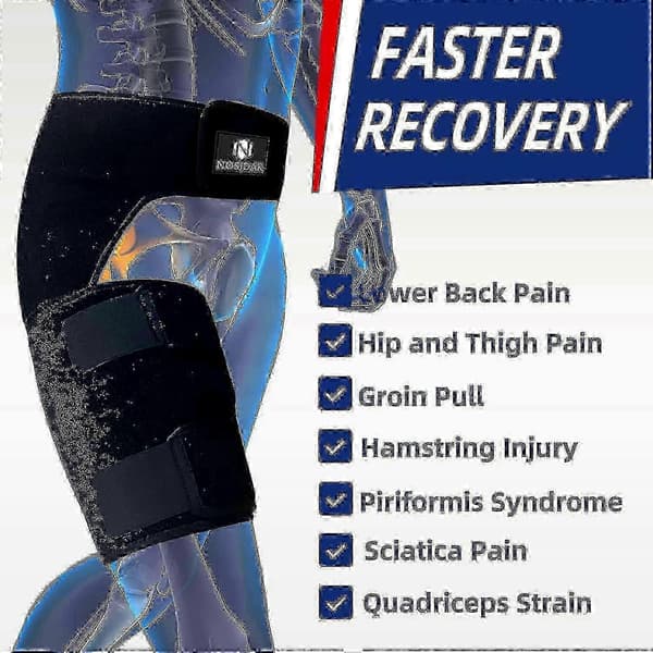Höftstöd för ischias smärtlindring Hamstring Kompressionsärm Grenstöd Si Bälte Justerbart Stöd För Si Led, Ischiasnerv, Höftledsbyte