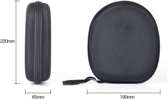 Over-Ear Headphone Case - Hard Waterproof and Shockproof Protective Case - Black