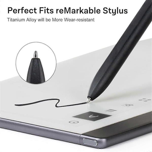 Udskiftning Marker Stylus Pen Spidser til Remarkable 2 Tablet - Holdbar Titanium Alloy Metal Spids/Nibs (2 stk)