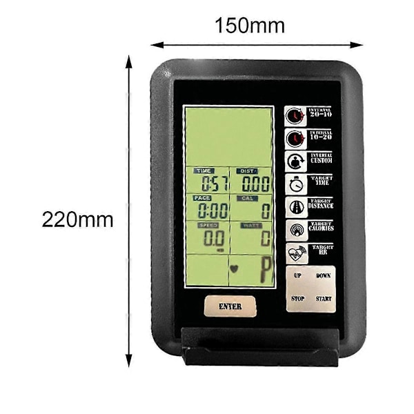 Sykkelcomputer for trimsykkel, luftsykkel, speedometer, odometer for treningsdata, treningsdisplay med puls 2025th