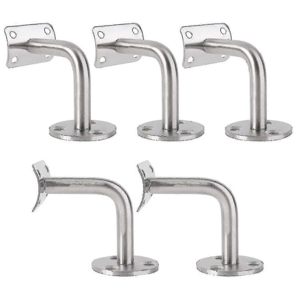Förpackning med 5 Rostfria Räcke Stöd Väggmonterade Handledare Fästen Balustrad Trappräcke Hållare