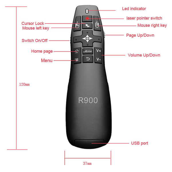 R900 2.4GHz Mini Trådløs Luftmus til Android TV Boks