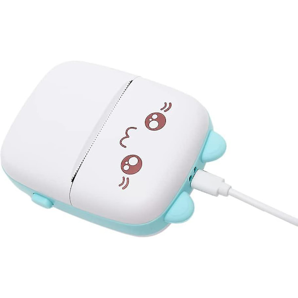 Mini kannettava Bluetooth-lämpötulostin, langaton taskutarra- ja kuittitulostin, mobiilipuhelimen tulostukseen (1 kpl, sininen)