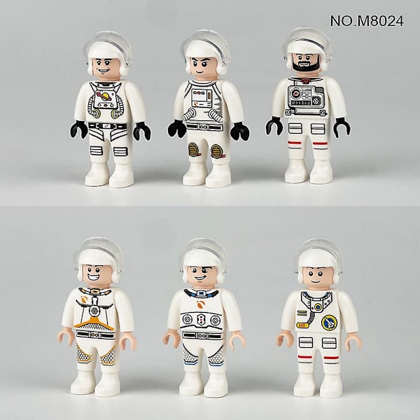 12 stk. Astronaut Byggekloss Plastfigur