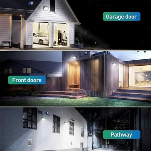 LED Solcelle Split Væglampe 3 Tilstande Vandafvisende Bevægelsessensor Lamper Have Gadebelysning Solcellelampe til Have Sikkerhed B
