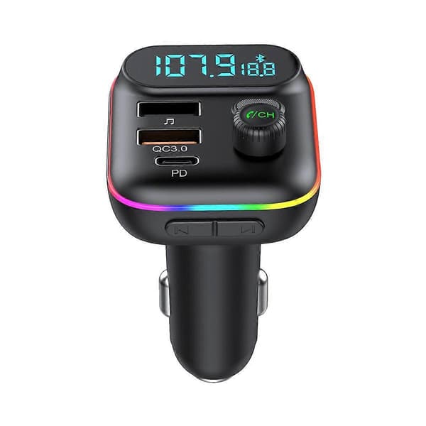 T70 Bil Bluetooth MP3-spiller FM-sender Universal Hurtig USB-lader Biltilbehør