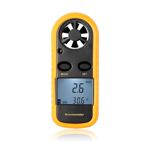 Digitaalinen Anemometri Tuulennopeusmittari -10~45C Lämpötilamittari Anemometro LCD-taustavalonäytöllä