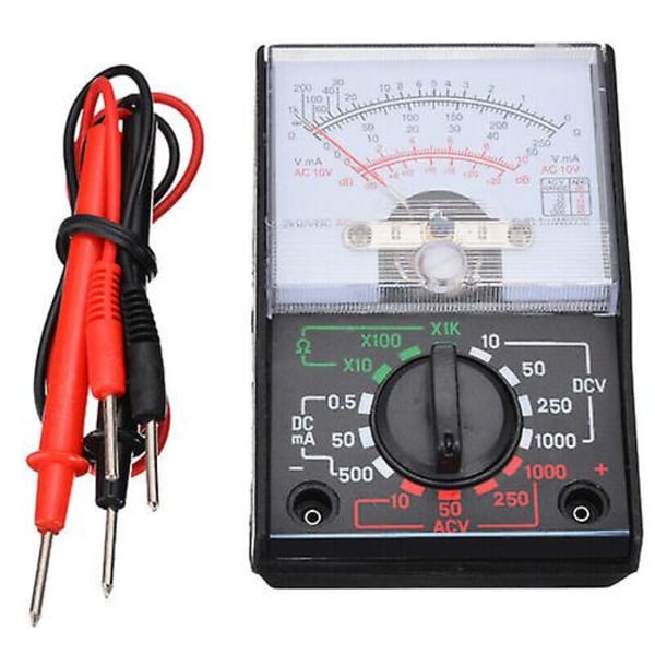 Analogt Multimeter Ohm Volt DC Strøm AC/DC Spenningstester Meter med Testprobe