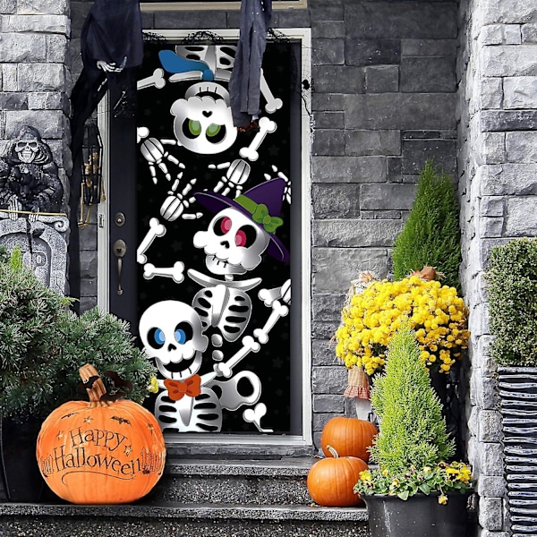 Söpö Luuranko Oven Suojus Halloween-oveen, Ikkunaan ja Seinäkoristeeksi