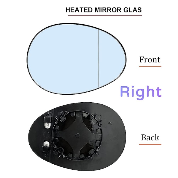 Höger Sidospegelglas Uppvärmt för MINI COUNTRYMAN R55 R56 R57 R58 R59 R60 R61 2007-2016