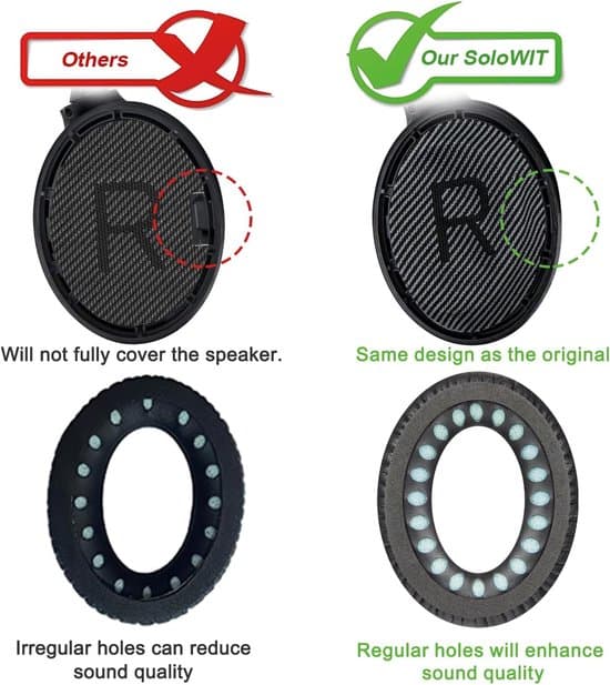 Erstatningsøreputer for Bose QuietComfort 35 - Over-ear hodetelefoner - Øreputer - Pute - Komfortable - Holdbare - Hodetelefonputer