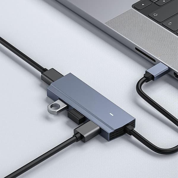 USB C Laptop Dockningsstation, 4-i-1 Typ C Hub, med 4 USB3.0 Multi-Port Adapter för Bärbara datorer, Tabl