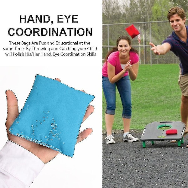 8 stk. 10x10cm Cornhole Bean Bags Sæt Majsfyldte Cornhole Stofposer Træningsudstyr Til Udendørs Corn Hole Kastespil