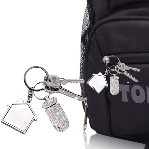 1 st Bling Medicin Piller Flaska Kapsel Förvaringslåda Mini Bärbar Rhinestones Kristall Resväska T