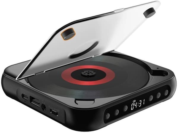 CD Player - Portable CD Player - Supports USB and AUX Connections - With Bluetooth Transmitter and Receiver - Rechargeable - Built-in HiFi...