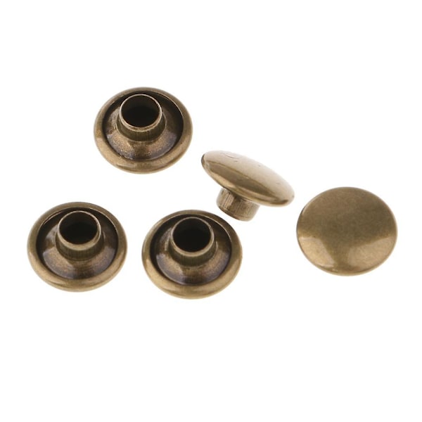 200 Stycken Brons Läder Dubbelhuvud Nitar 8mm 6mm för Läderhantverk