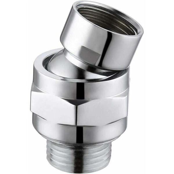 Koble til dusjarm Dusjkobling Justerbar messing svingkuleledd Universal G1/2 Krom