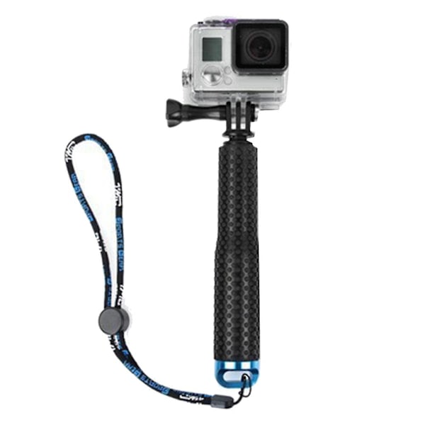 48cm Vanntett Håndholdt Undervanns Sport Selfie Stick Uttrekkbar for Go Pro Hero 9 8 7 6 5 4 3 Action, Svart + Blå