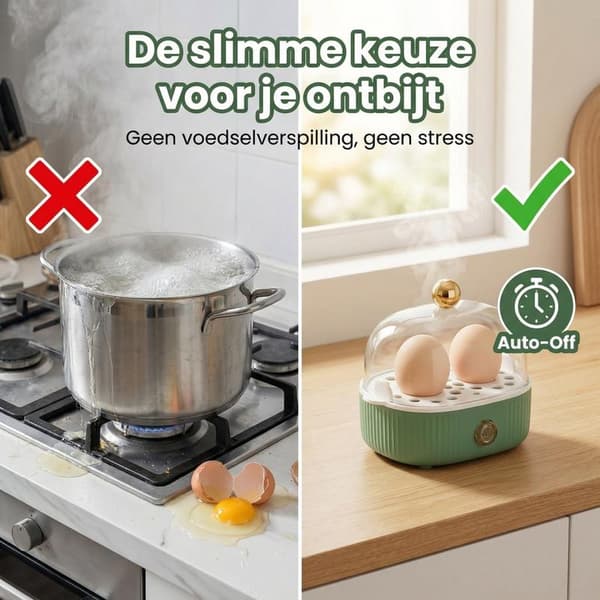 Egg Cooker - Mini Electric Egg Cooker - Electric Egg Cooker - Suitable for 2 Eggs - Fast, Portable & Automatic Shut-off - For Kitchen & Dorm Room