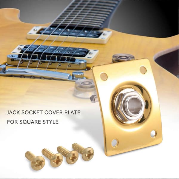 Firkantet Jack Plate Guitar Bas Jack 1/4 Output Input Jack Stik Til Elektrisk Guitar Dele & Ac