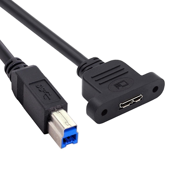 U3-083-BM 50cm Type-B USB 3.0 Hann til Micro 3.0 Type-B Hunn Skruemontert Forlengelseskabel 5Gbps