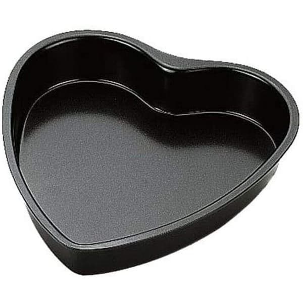 Anode kakeform, non-stick kakeform med løs bunn, hjerteformet aluminiumsform - 6 tommer (svart)
