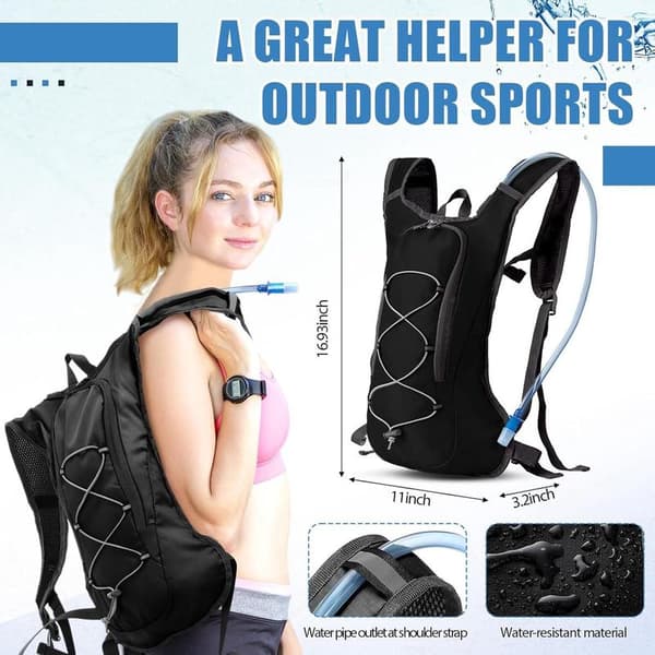 Backpack - Travel Backpack - Outdoor Sports Backpack - Hydration Backpack - Hiking Backpack - with 2L Water Bladder - Sports Backpack - Breathable