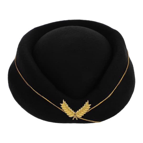 Flyvertinde Kostume Til Kvinder Baret Stewardesse Hat Cosplay Prop Sort Filt 1 Sæt