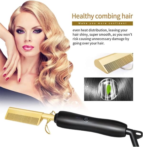 450°F High Temperature Ceramic Heating Brush, Gold Comb