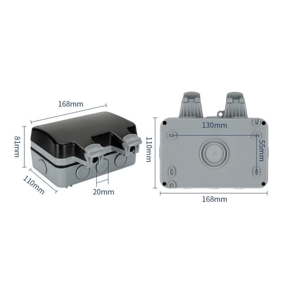Waterproof Wall Socket Double Power Outlet - German 10M