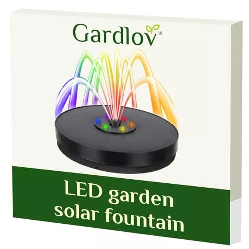 Fontene med batteri og LED - Solcellefontene / Vannfontene - Solcelle