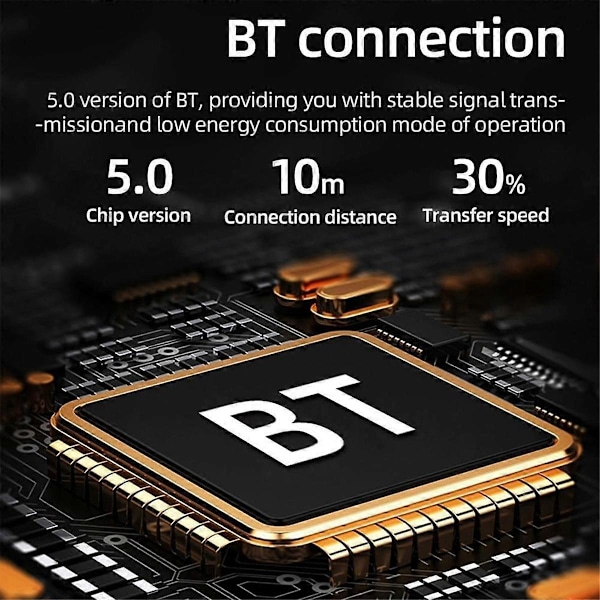 Bilradio MP3-spelare Bluetooth Bil FM-radio, Typ-C Dubbel USB, TF, AUX, Röstassistent, Bils ljudsystem inspelningspelare