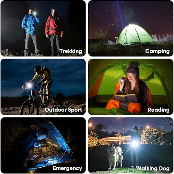 Mini LED Lommelygte 2 Stk, Stålklips & COB, Små USB Genopladelige Lommelygter, Bærbar Og IPX5 Vandtæt Til Camping, Vandring