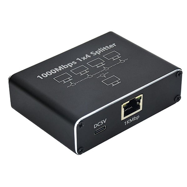 Gigabit Netværksdeler 1-Til-4 Netværkskabelsdeler RJ45 Netværk Port Ethernet Splitter Velegnet