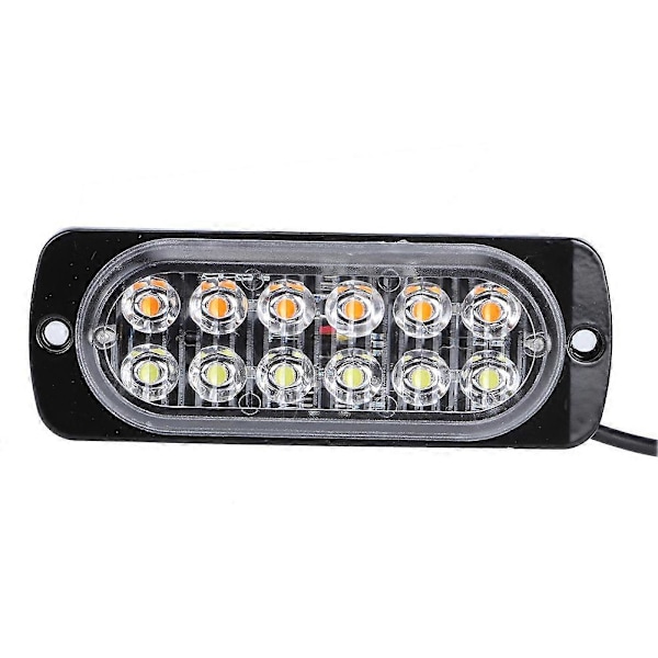 4 stk. 12-24V Bil 6 LED Flash Strobe Nødblink Lysgitter Blinkende Lysbjælke Rød