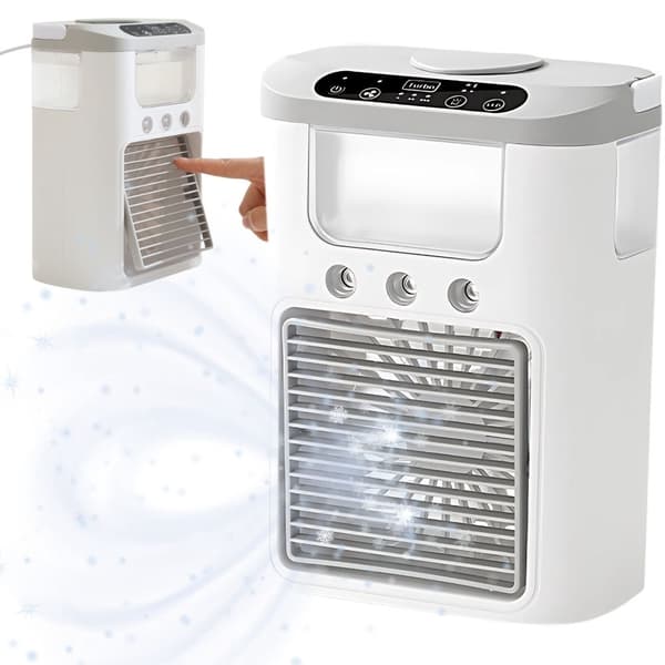 Fan with Humidifier - LED Lighting, 3 Speeds