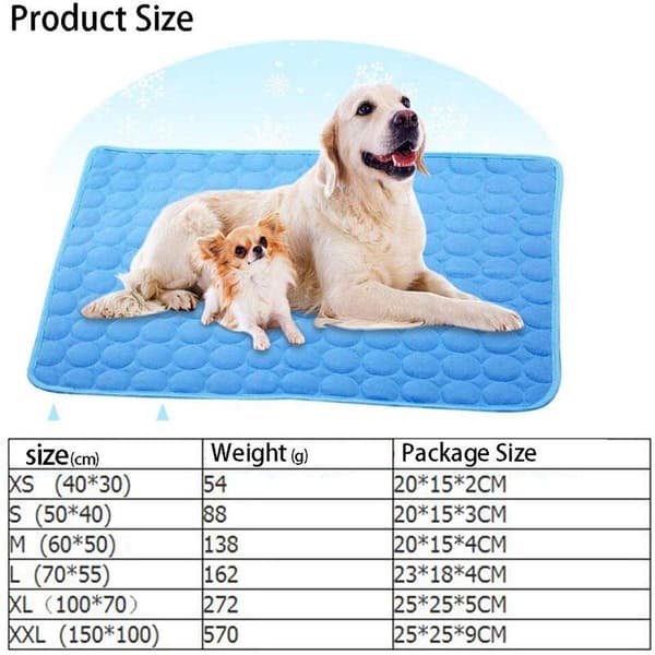 Kølemåtte til hund – blå, XL, 100*70CM – Kølemåtte til kat – Selvkølende – Kølemåtter til hunde – Kølemåtte til hund – Kølemåtte til katte