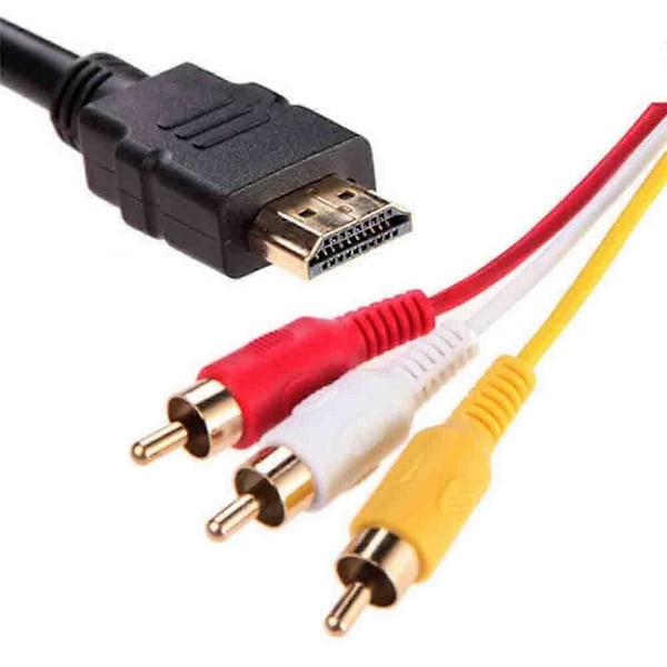 HDMI til RCA-kabel 5ft/1.5m HDMI hann til 3-RCA video lyd AV komponentkonverteradapterkabel